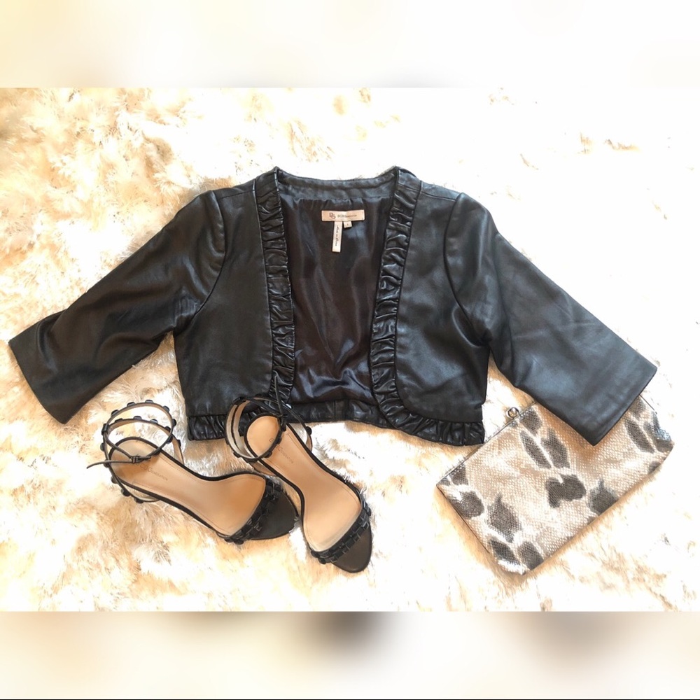 Bcbgeneration Cropped Leather Jacket - image 1
